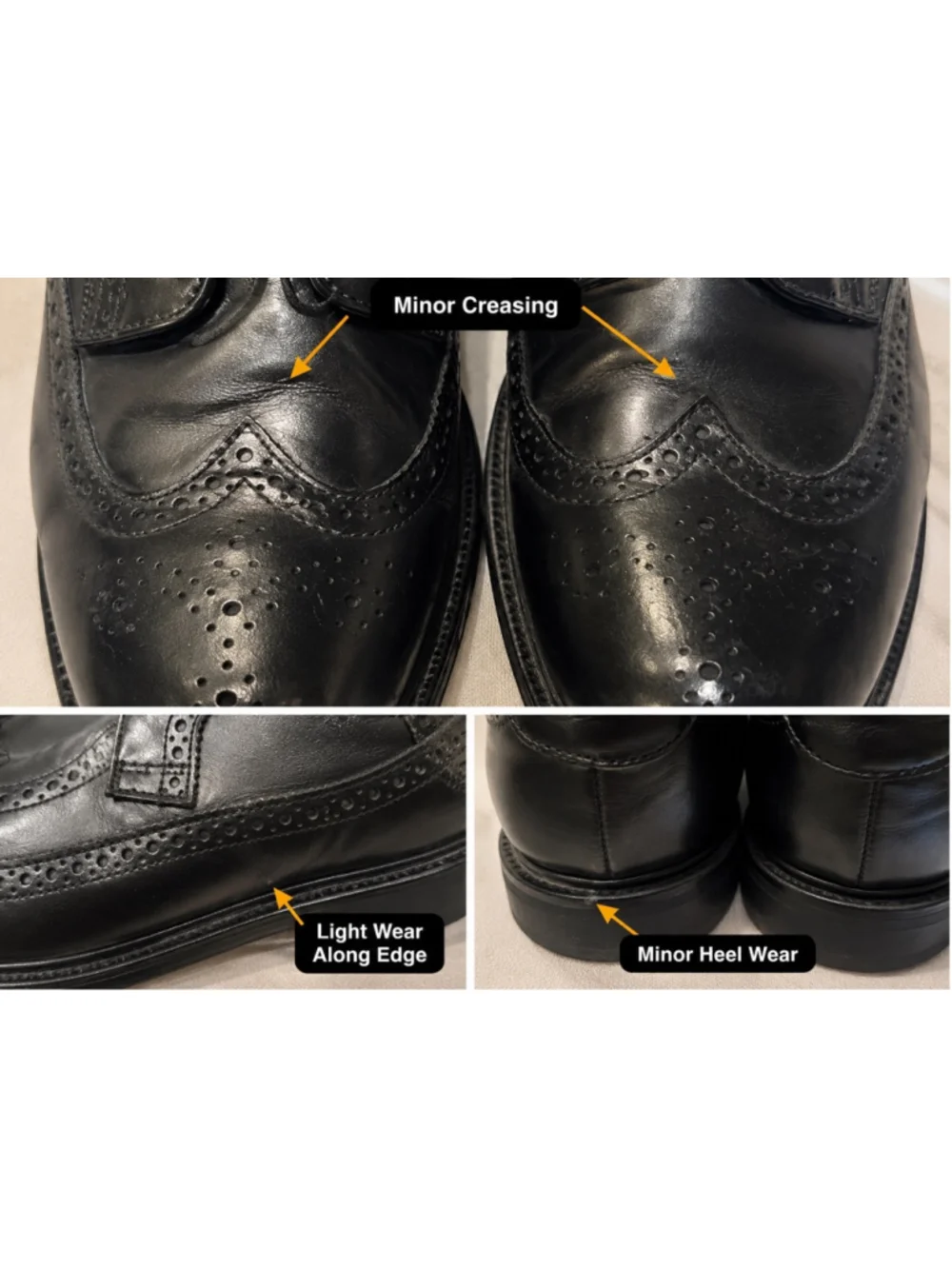 Nunn Bush Men’s Wingtip Oxford Dress Shoes Size 13M Black Leather Comfort Gel